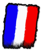 Stickers drapeau Français Coup de pinceau