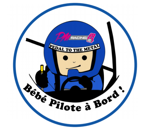 Bébé à bord - Pedal To The Metal Racing - Pilote Bleu
